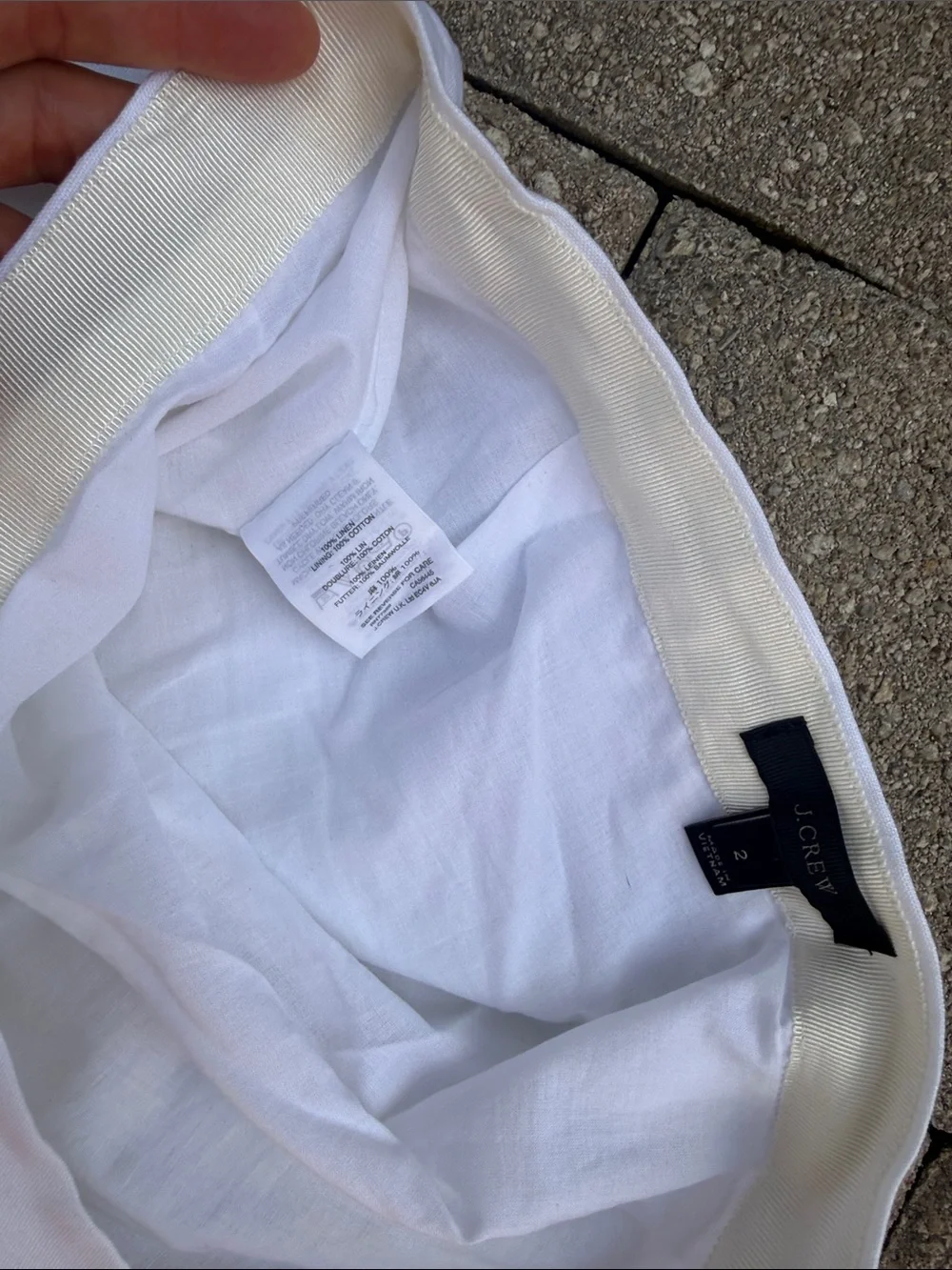 J. Crew White Ruffled Circle Skirt